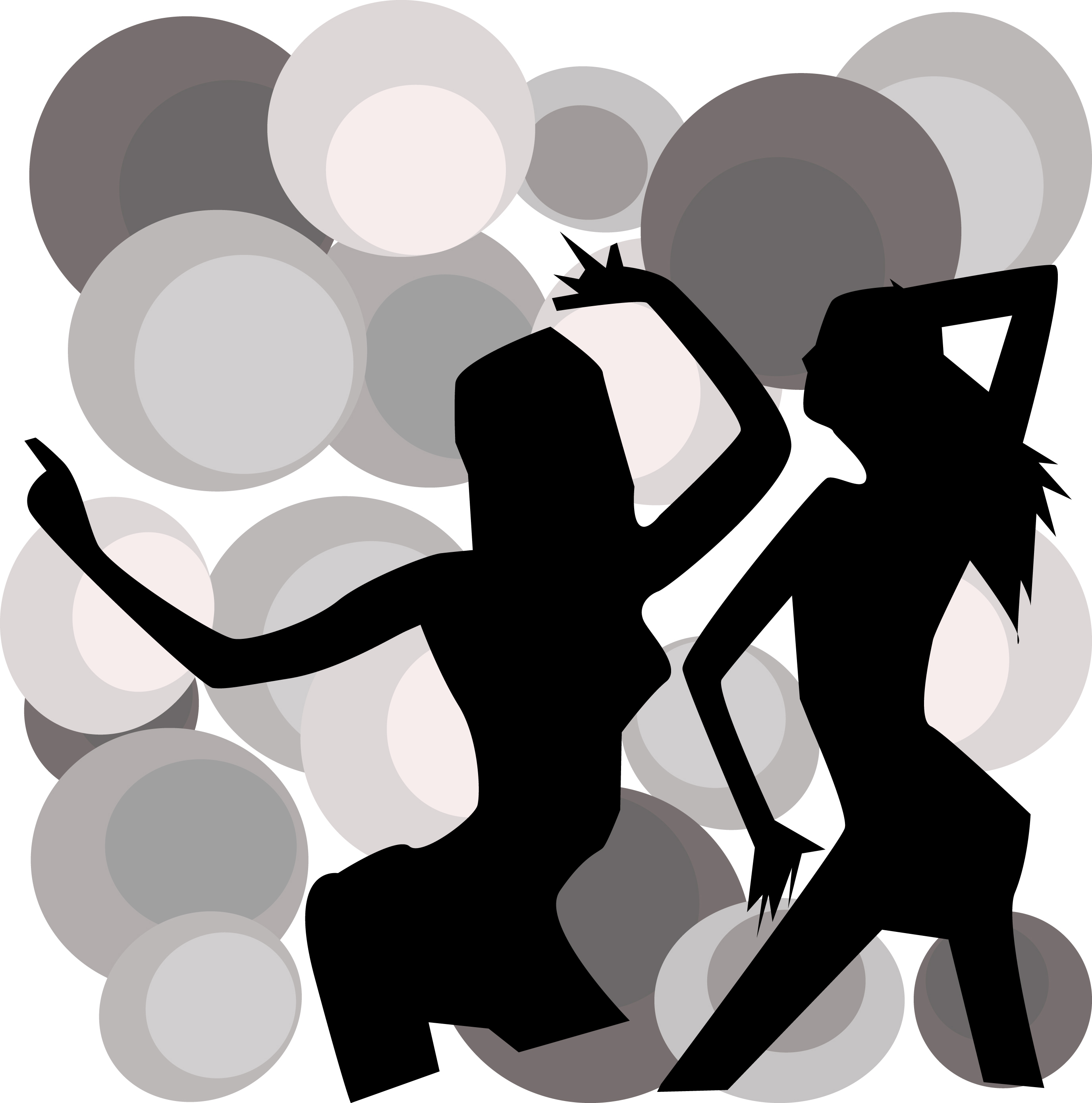 Adobe Illustrator work of dancing girls 1970 look